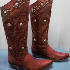 NEW L942-1 Old Gringo Pachanga Red Vesuvio Leather 16" Boots  Size 9